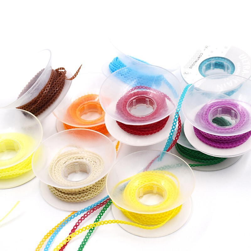 Dental Orthodontic Elastic Ultra Power Chain Long/Short/Continuous 44 Color