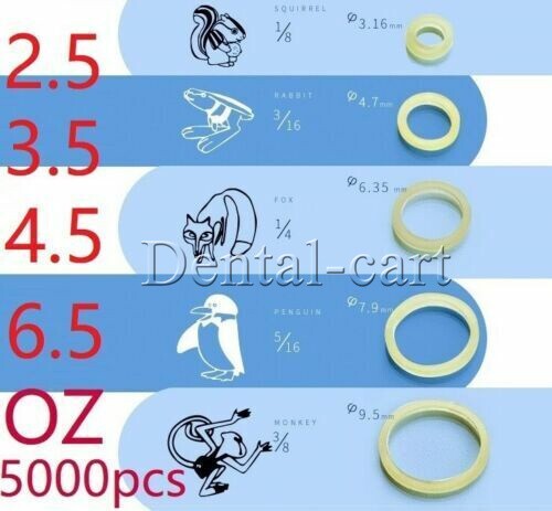 15 Sizes Dental Orthodontic Rubber Bands Elastics Latex Braces 3.5 /5.0 /6.5 oz.