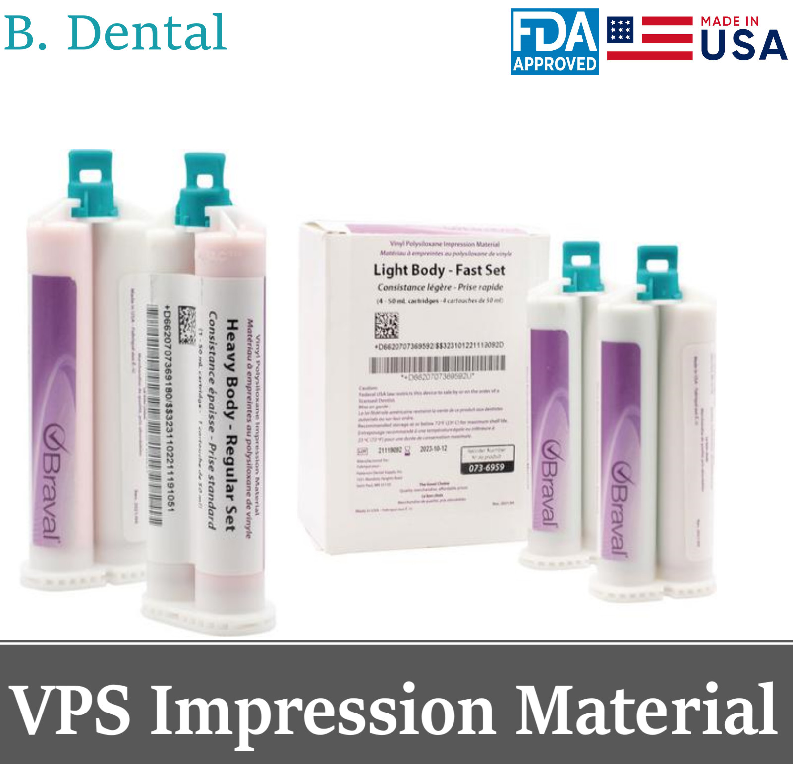 Dental VPS Impression Material Light/Medium Body / Heavy Body – Fast/Regular Set