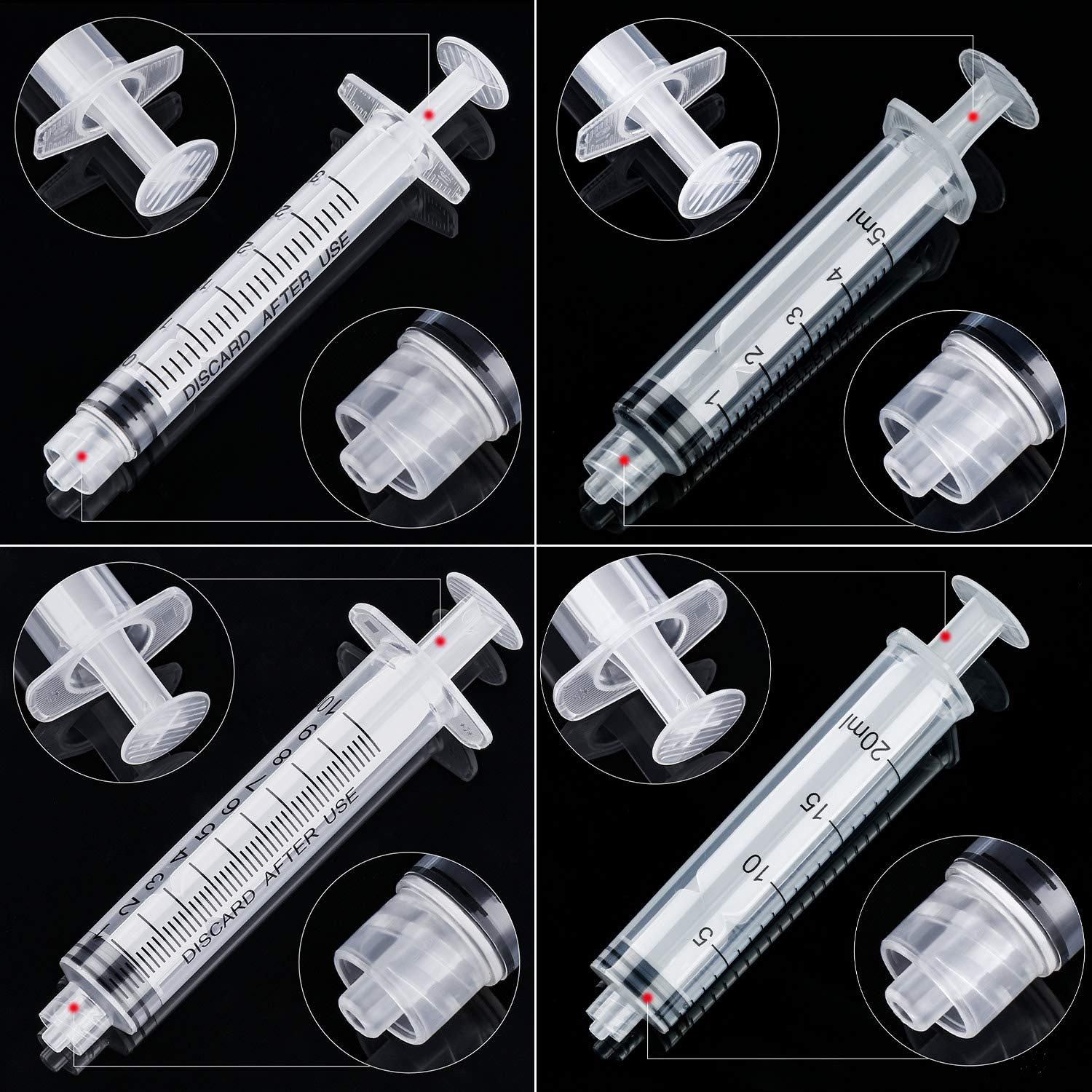 20 Pack Syringe without Needle, Plastic Curved Syringes for Epoxy Resin, Craft,