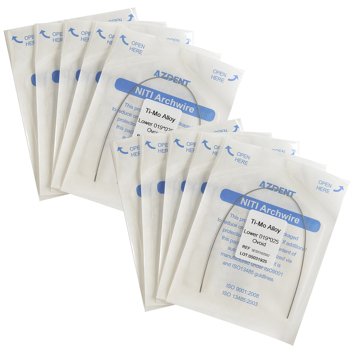 AZDENT Dental Orthodontic TMA Molybdenum Beta Titanium Alloy Arch Wire All Size