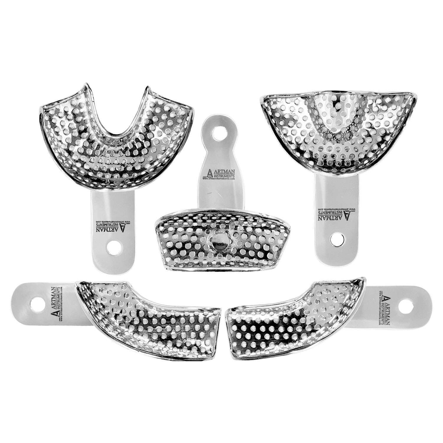 Artman Instruments Dental Impression Trays, Anti Gag Reflex, 5/Pk