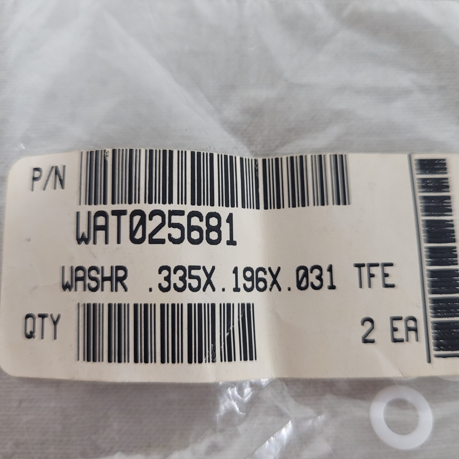 Waters WAT025681 Lot of 5 PTFE HPLC Pump Check Valve Seal Washers