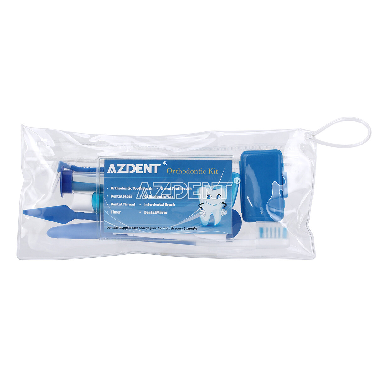 AZDENT Dental Orthodontic Oral Care Kit Hygiene Clean Tools Teeth Whitening Blue
