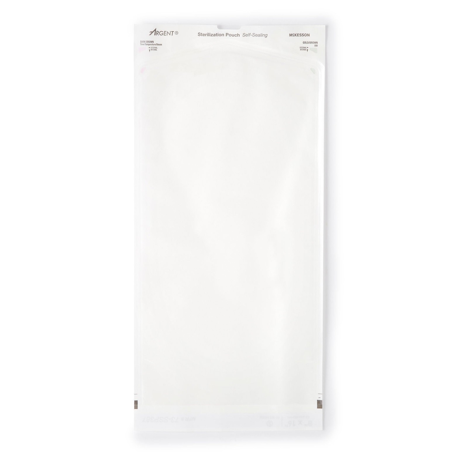 McKesson Argent Sure-Check Sterilization Pouch Transparent Blue 8 x 16″ Self
