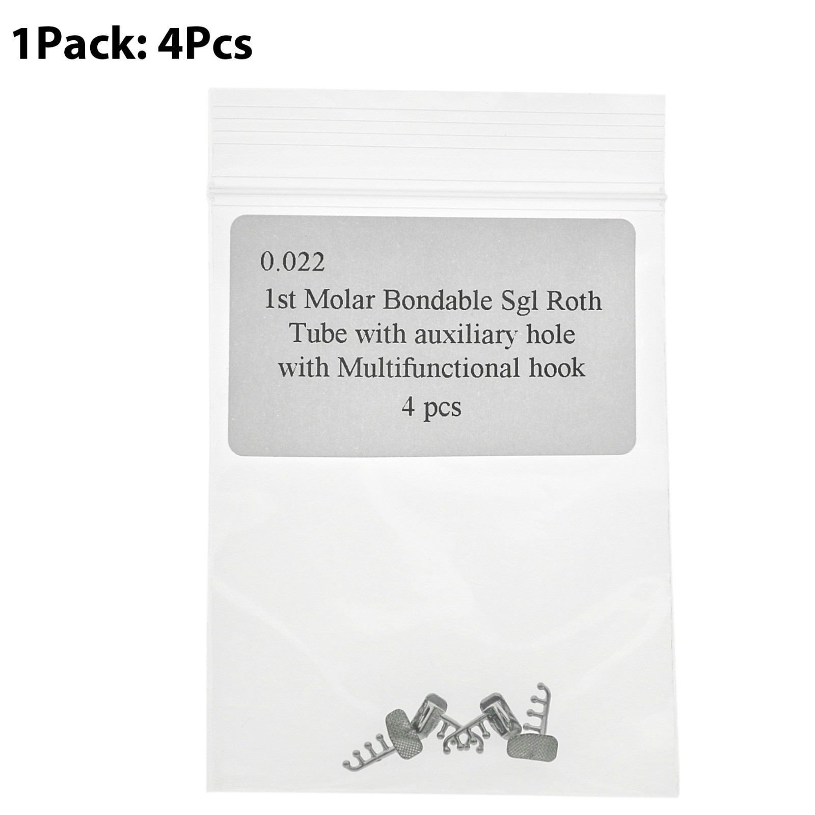 Dental Orthodontic Bondable Tube Roth 022 1st Molar with Multifunctional Hooks