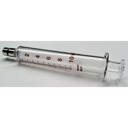 Fortuna 7.140-37 Glass Syringe, Metal Luer Lock, 10 Ml
