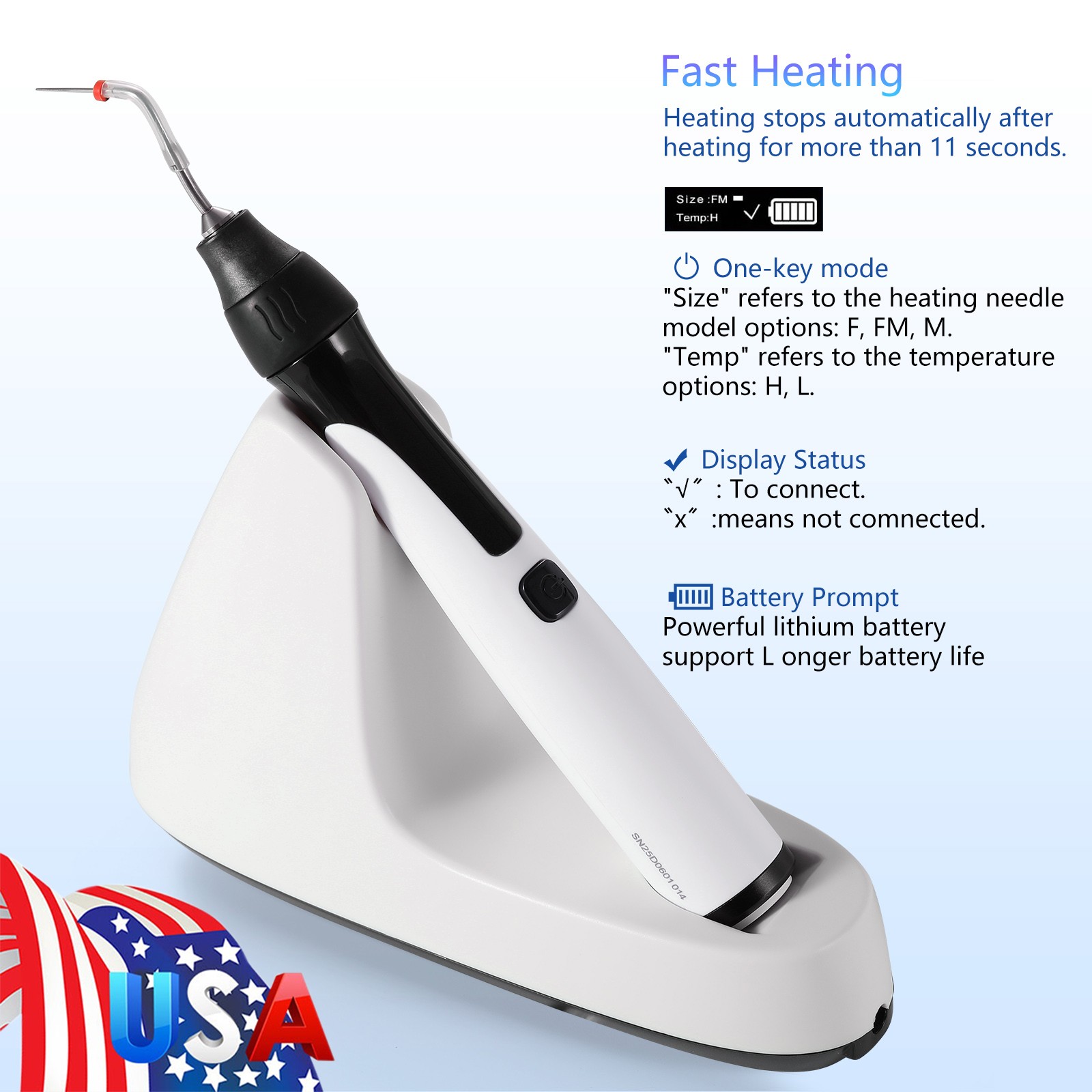 Dental Obturation System Gutta-percha Endodontic Heated Gun with Heated Pen
