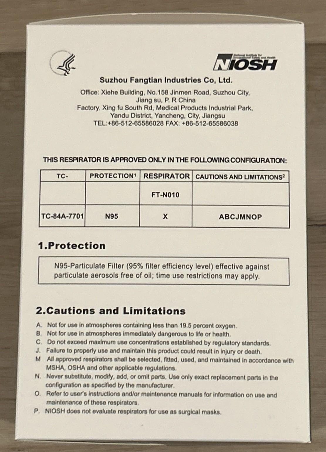 FLTR N95 Particulate Respirator