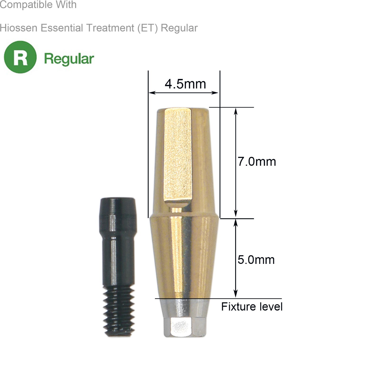 Dental Hex Straight Abutment with Screw Mini Regular Fit for Osstem Hiossen TS