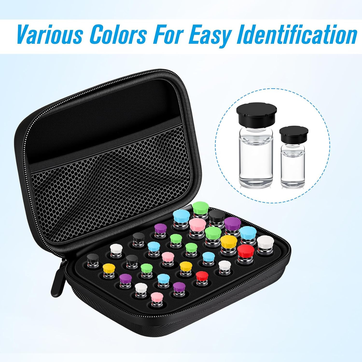 24 Pack Glass Vial Protective Vial Caps 3Ml & 5-100Ml Reusable Peptide Vials Cov