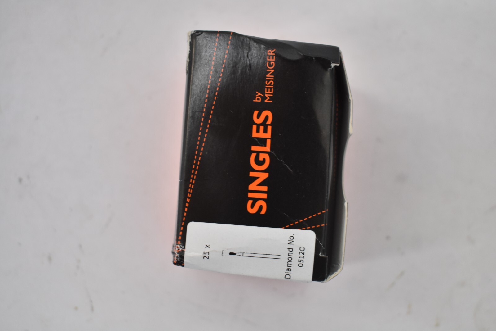 Meisinger Singles Use Diamond Bur Sterile 25 Pack 1.2mm Pear x 2.7mm Length