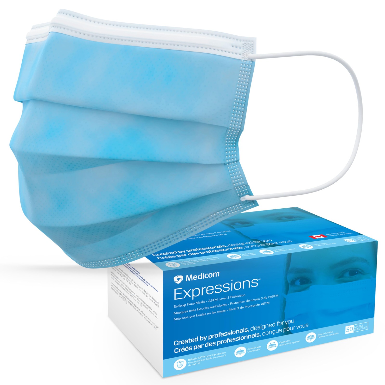 ASTM Level 3 Disposable Face Masks – Box of 50 ASTM Level 3, ≥98% BFE, 3-Ply …