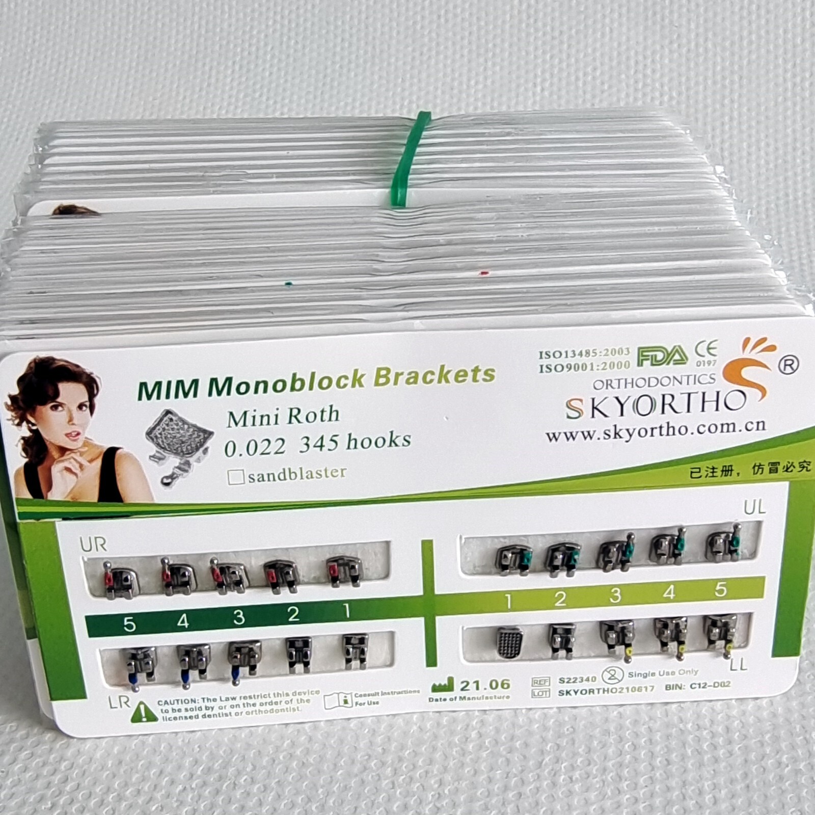Dental Orthodontic Braces Brackets Metal Mini Roth.022 Hook 345 NITI Arch Wires