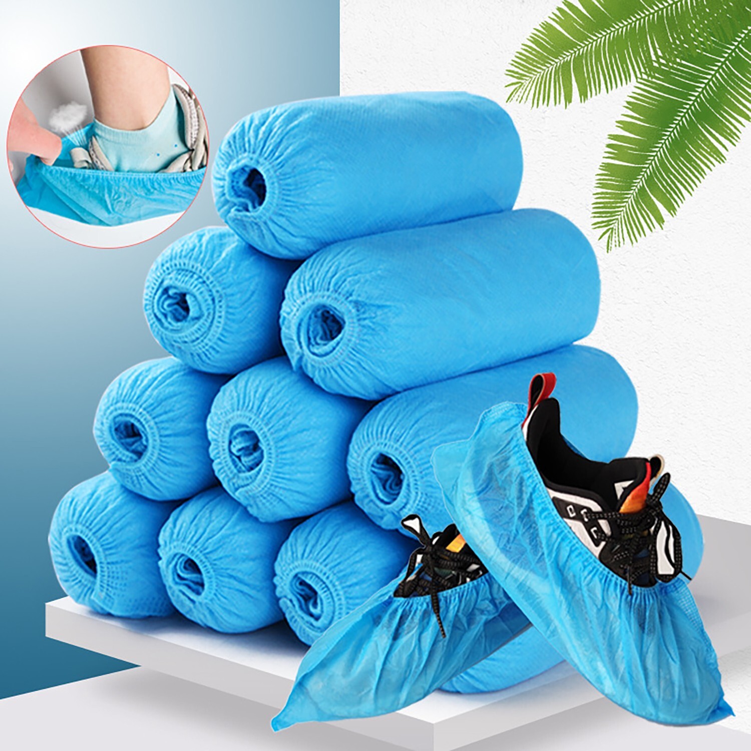 50 Pair Disposable Shoe Covers Non-Slip Boot Shoes Protector Non-Woven 2 Colors