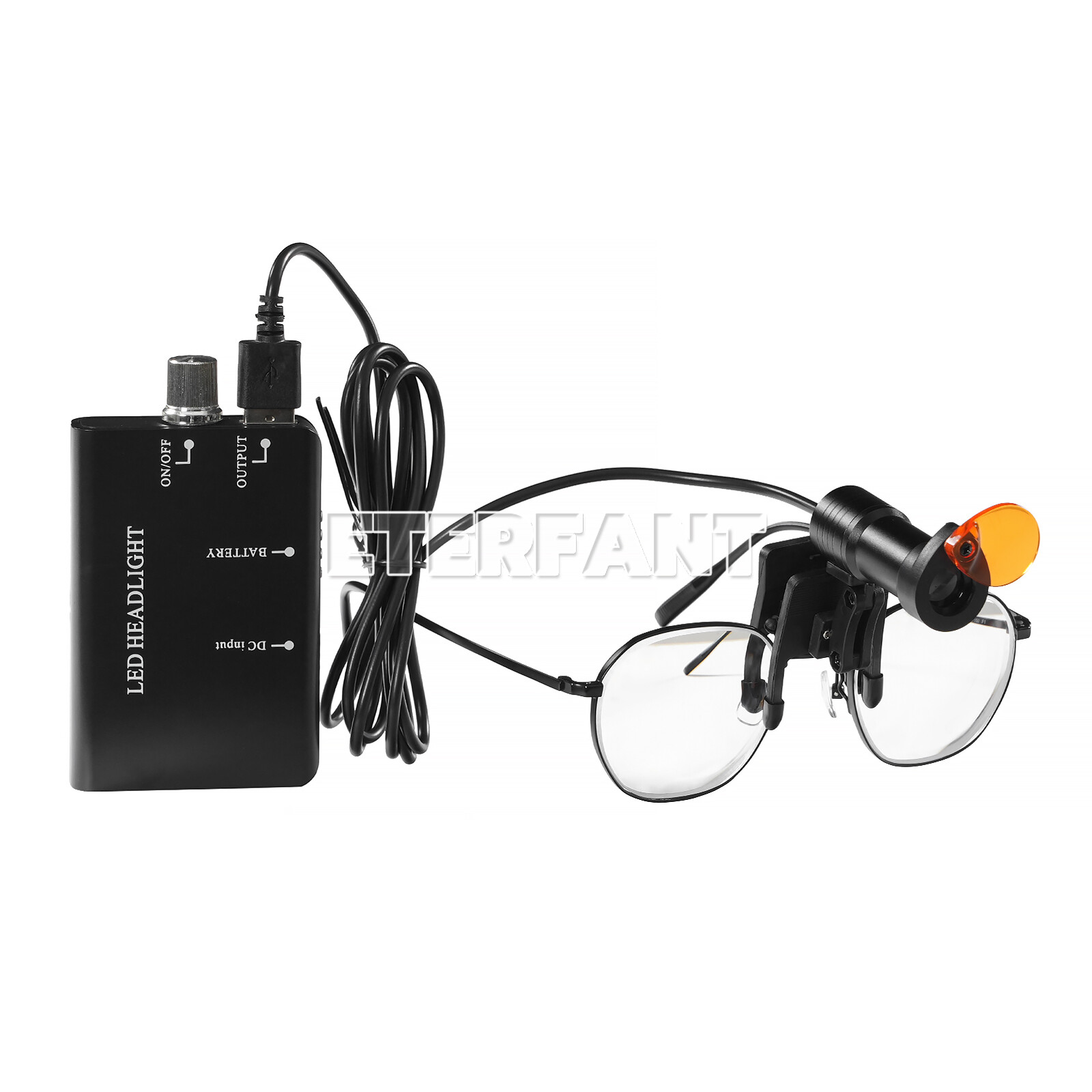 ETERFANT 5W LED Headlight Lamp Dental Metal Clip w/Filter for Binocular Loupe
