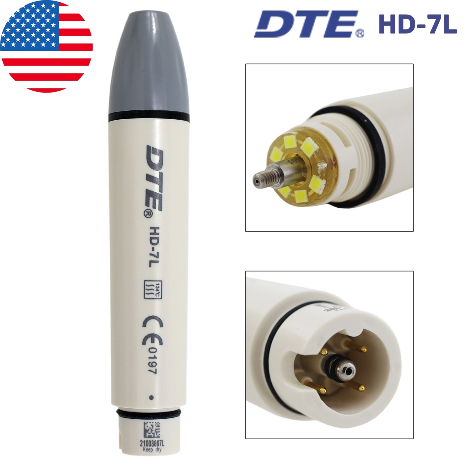 Woodpecker DTE Dental Ultrasonic Scaler Piezo Handpiece HW-5L HD-7L Tips G1 GD1