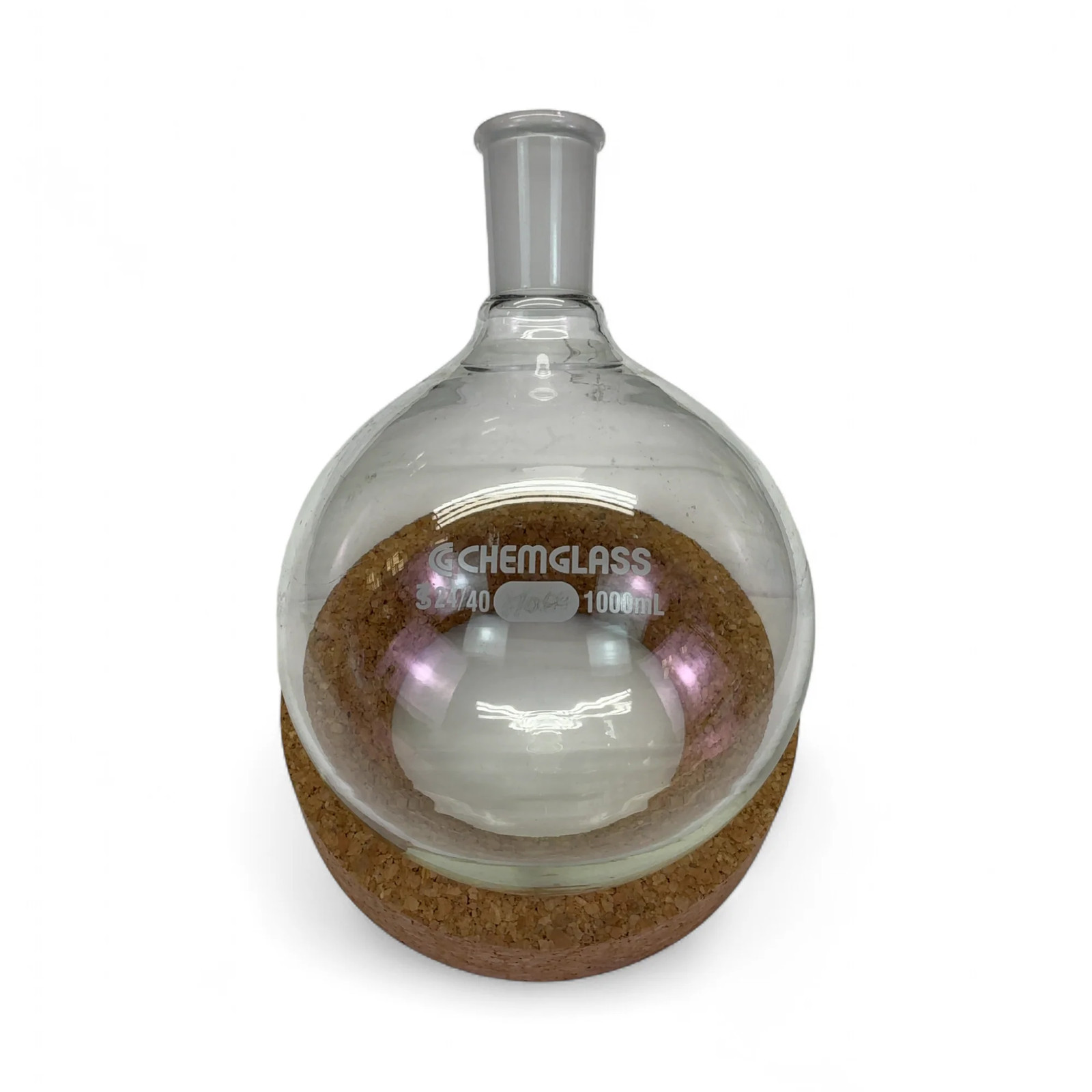 Lot of 2x Chemglass 1000mL Single Neck Round Bottom Flasks 24/40 CG-1506-23