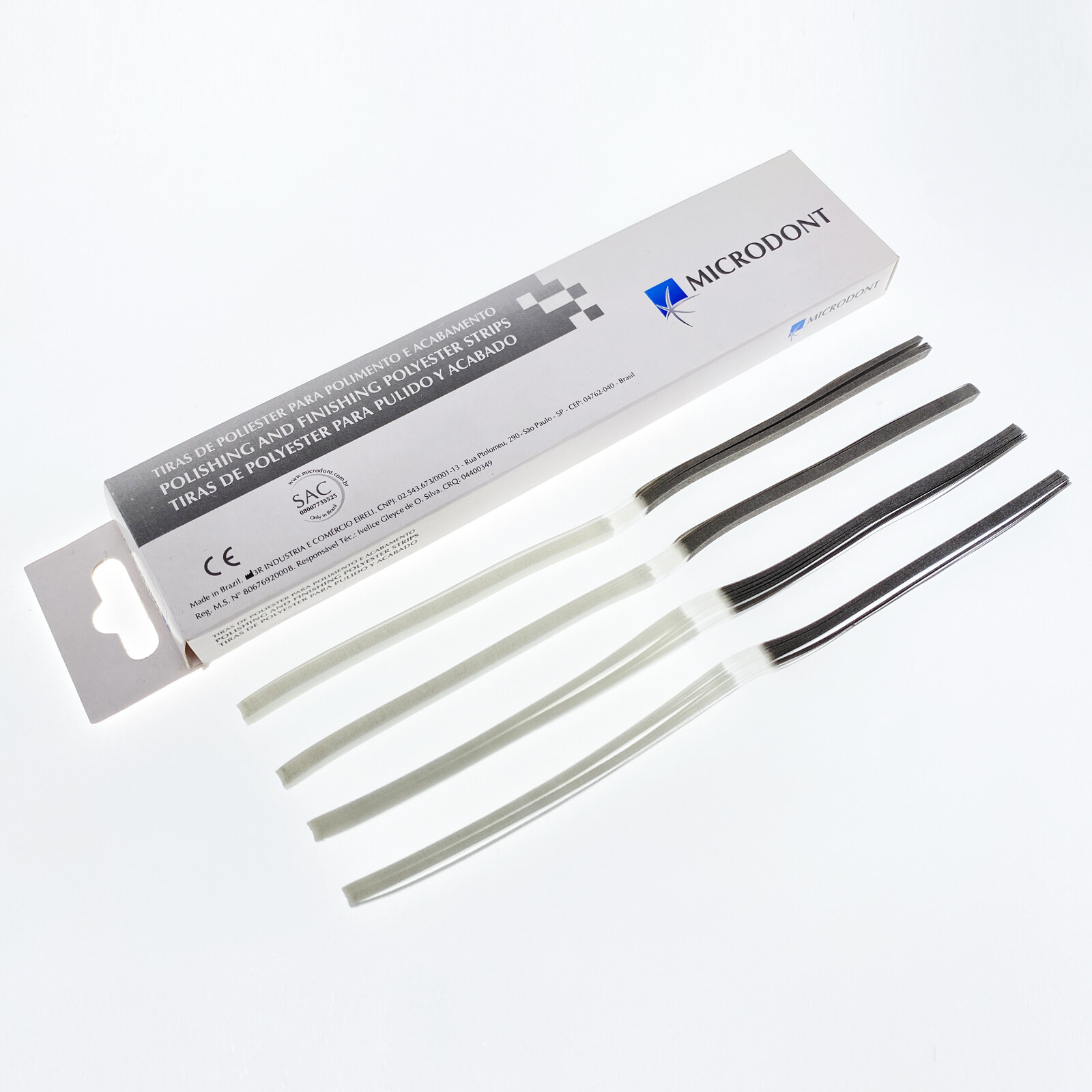 Microdont Dental Polishing Strips Polyester 170*4mm (1-side) 100 per Box
