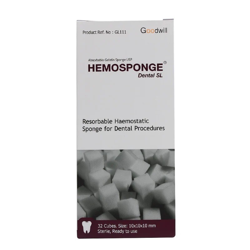 10 Pack of Dental Hemosponge Absorbable Gelatin USP Sterile 32 Sponge 10x10x10mm