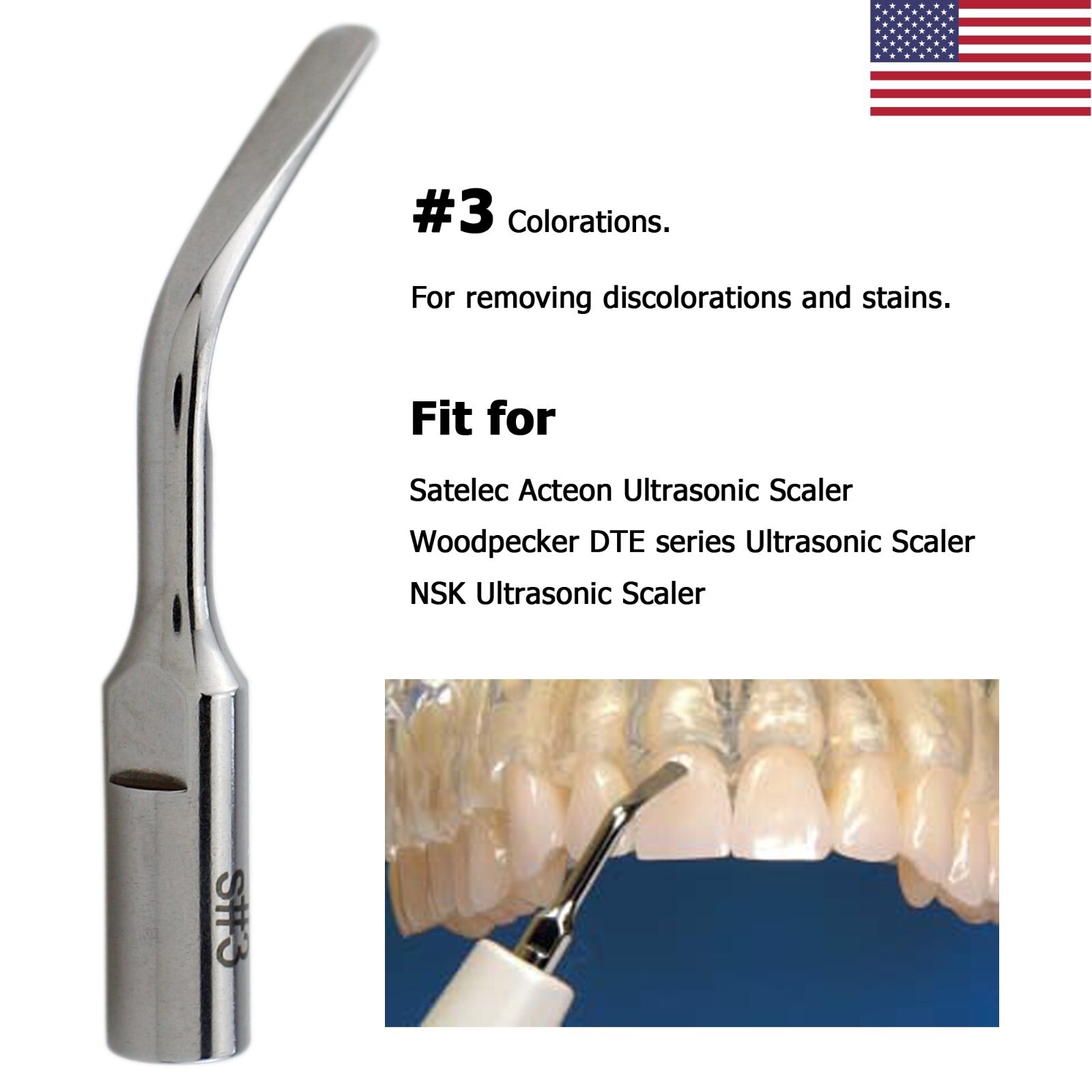 Dental Ultrasonic Piezo Scaler ACTEON Newtron P5 LED Handpiece Satelec Tips H3