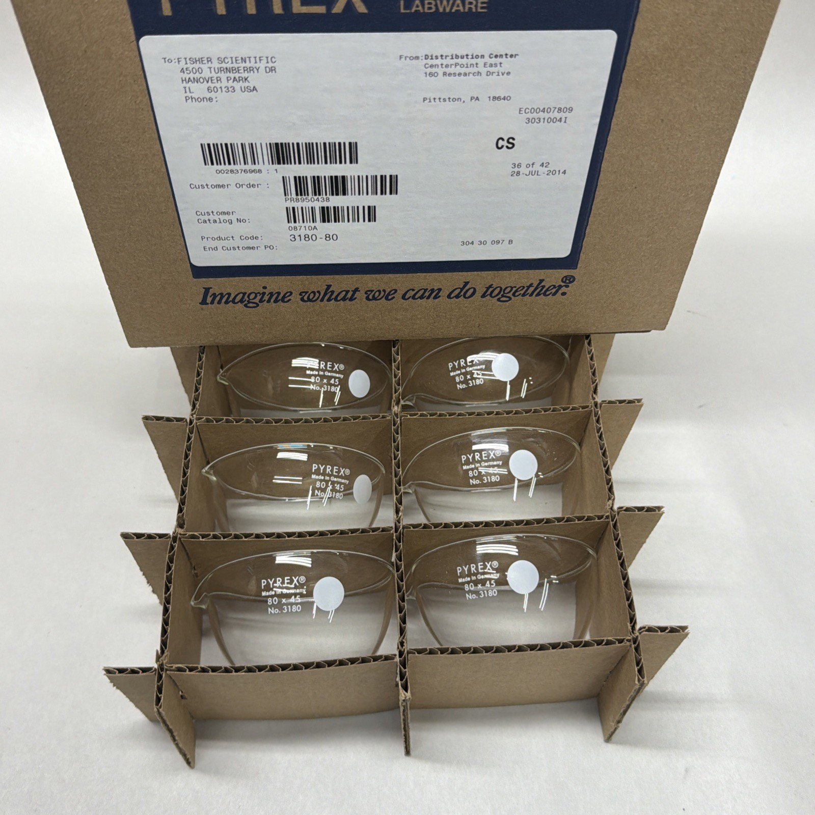 Corning Pyrex 3180-80 Glass Evaporating Dish 140ml Scientific Lab Supply