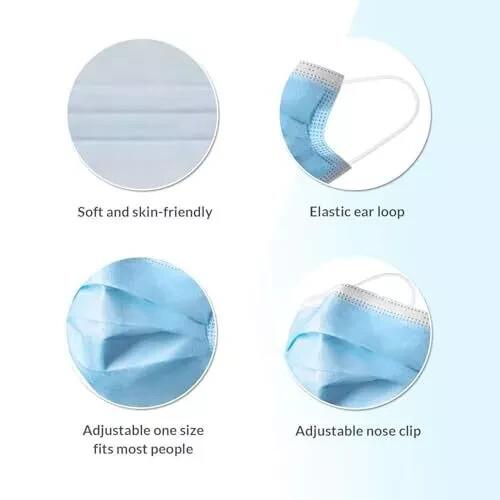 Hygenix 3ply Disposable Face Masks PFE 99% Filter Quality Tested by a US lab …