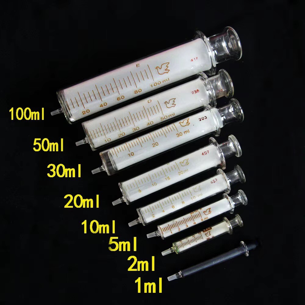Lab Disposable Glass Injection Syringe Glass Liquid Injector Transfer Pipette