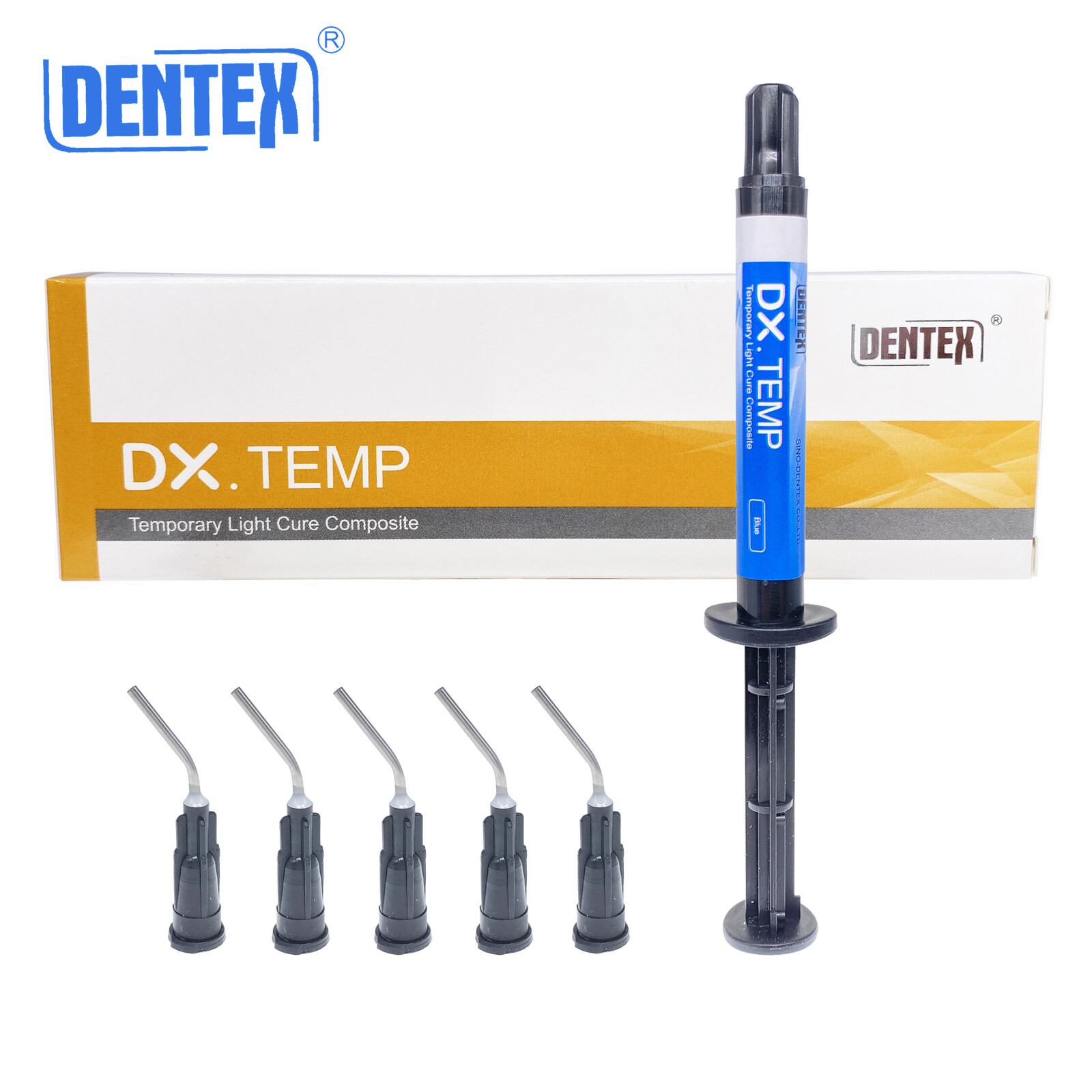 Dental Temporary Flow Light Cure Filling Composite Resin 2.5g DENTEX Blue