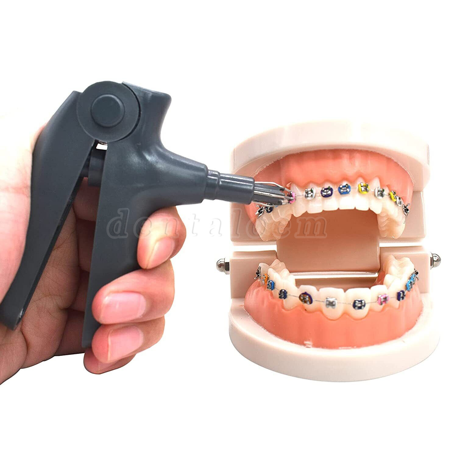 Ligature Gun / 1040 ties Rubber Bands for Orthodontic Dental Braces Brackets