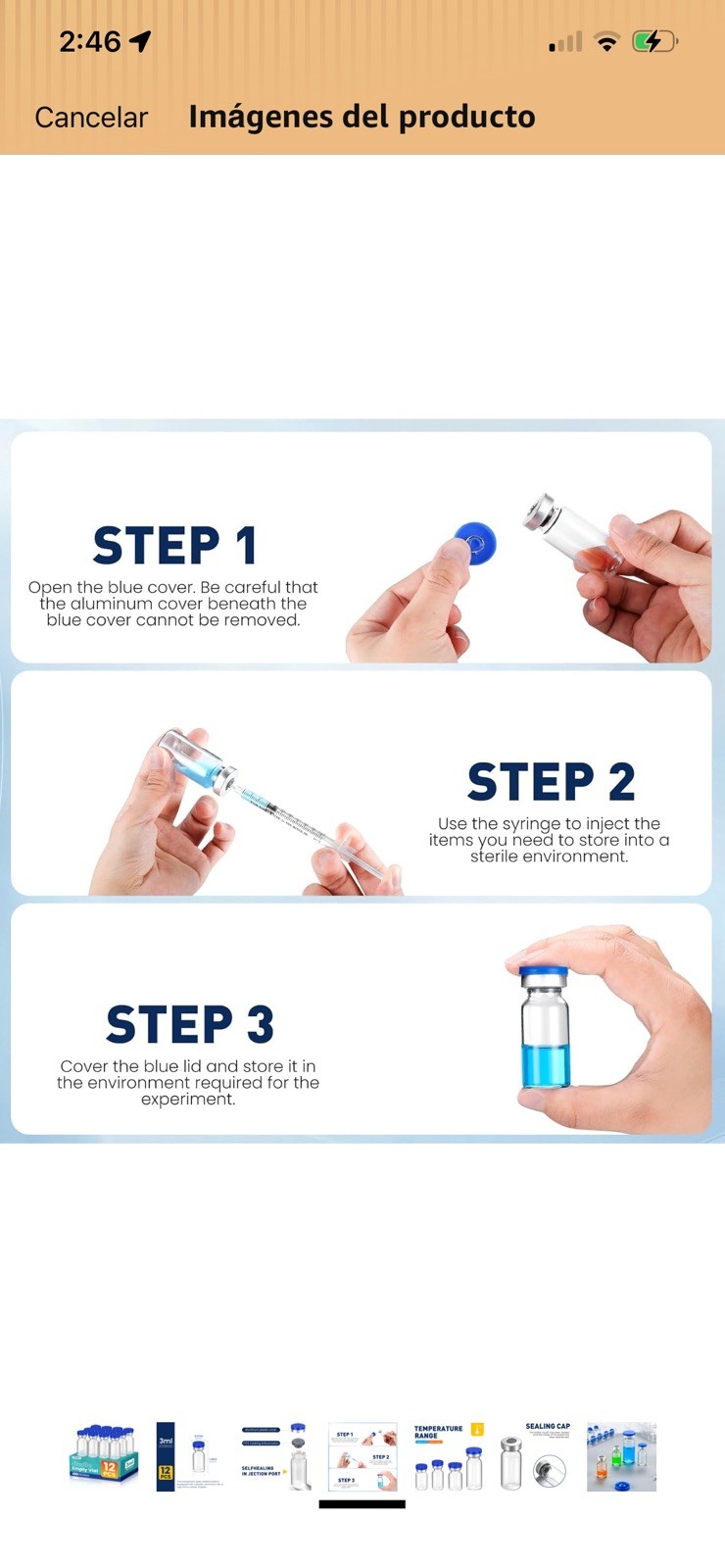 5ml Sterile Vials with Self Healing Injection Port and Sealing Cap, 5ML-12P