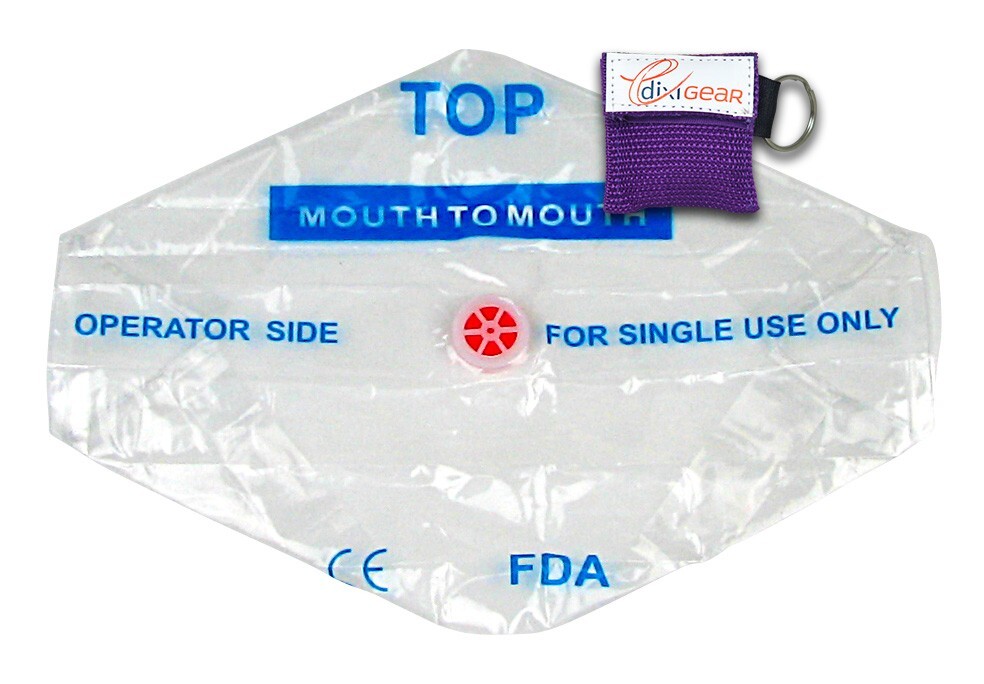 Ever Ready CPR Mask with Keychain Face Shield Key Chain PURPLE – 100 PACK