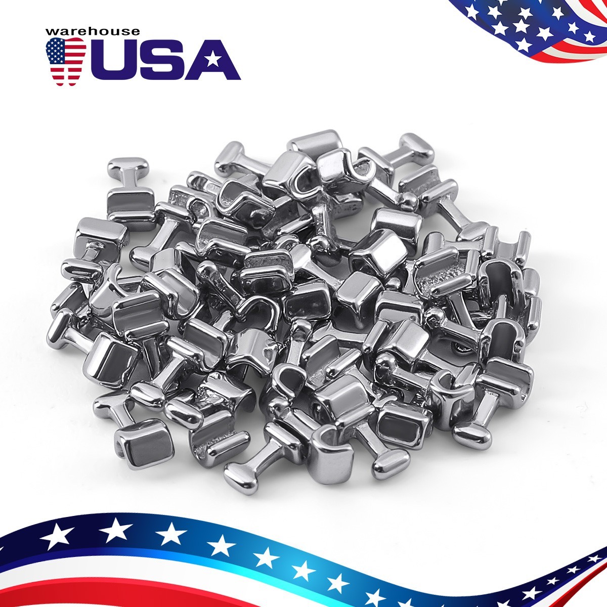 AZDENT Dental Ortho Crimpable Hooks Use Archwires 1.6/1.8/2.1/2.7/3.1/4/5.5/7mm