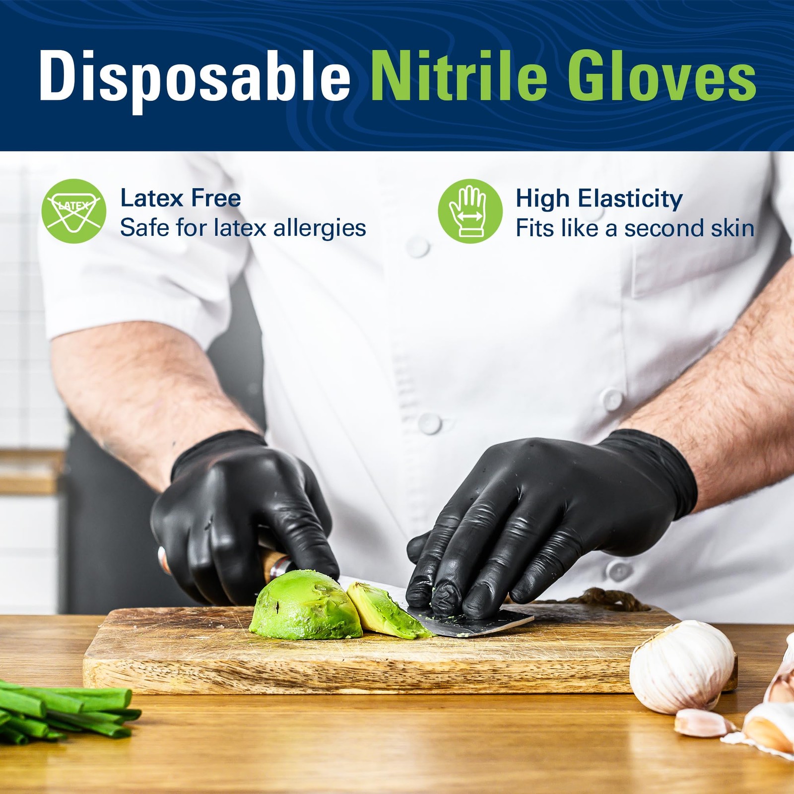 Black Nitrile Gloves,Food Safe Disposable Gloves Latex Free, Rubber Gloves L 100