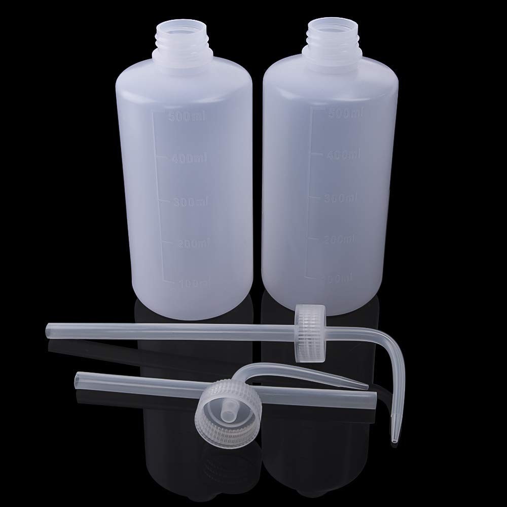 DONSTRAW Wash Bottle 2pcs 250ml/8oz Safety Bottles Watering 2x250ml, White