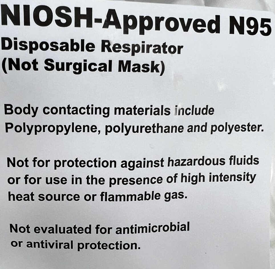 N 95 Mask 20 Count Honeywell DC300N95 Disposable N95 Respirators, NIOSH-Approved