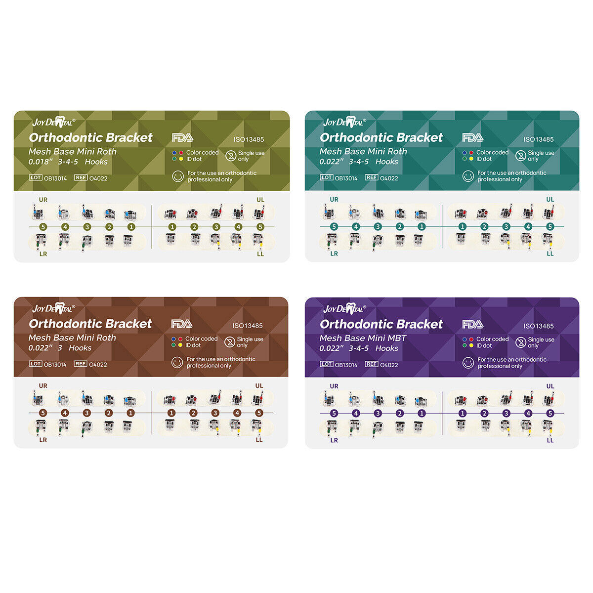 20X Soportes metálicos para ortodoncia Dental Mini Roth/MBT 022/018 ganchos 345