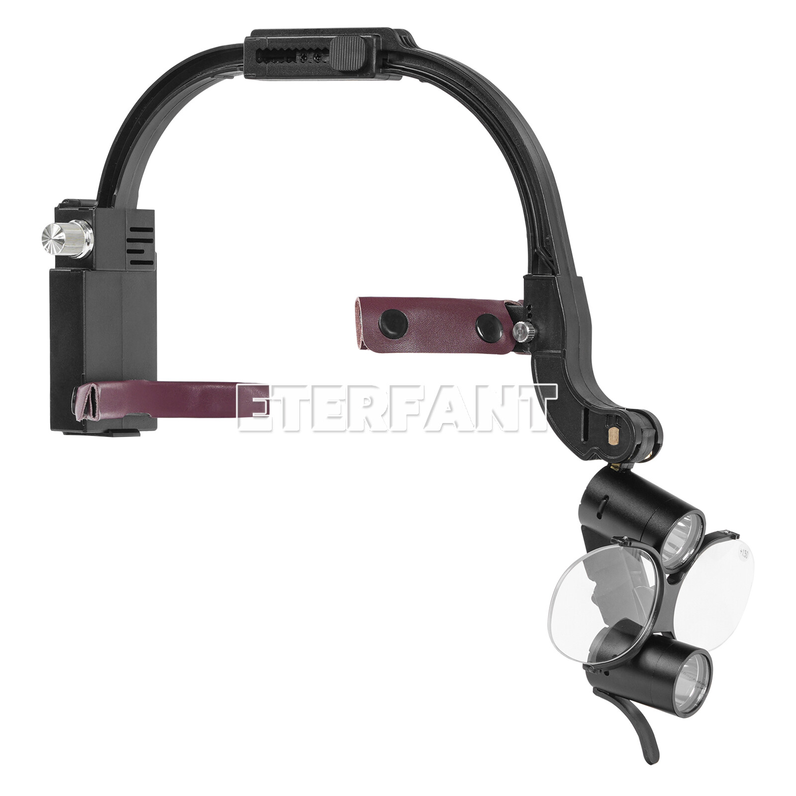 ETERFANT 3.5X Dental Surgical Headband Binocular Loupe w/5W LED Head Light 2 Led