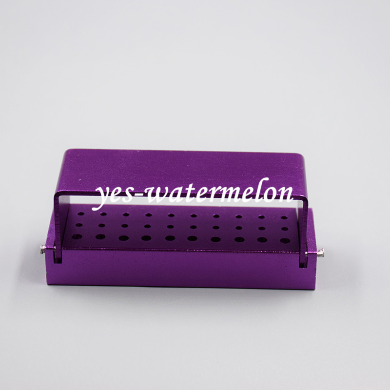 30 Aluminum Dental Bur Burs Holder Block Disinfection Box Autoclave 20+10 Holes