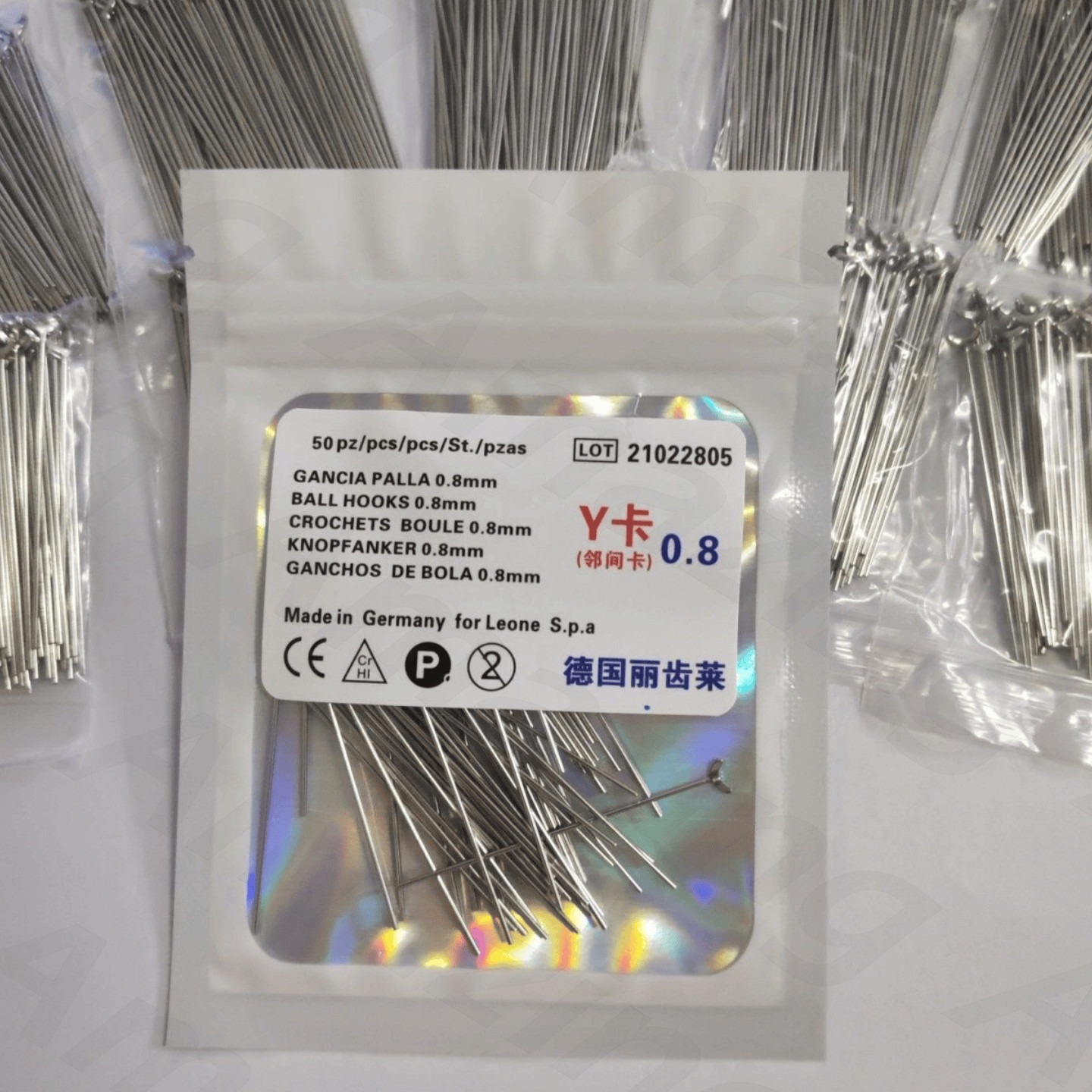 20Pcs 0.8mm Dental Ball Retainer J Clasp Oblique Clasps Bars Y-Type Scheu Style