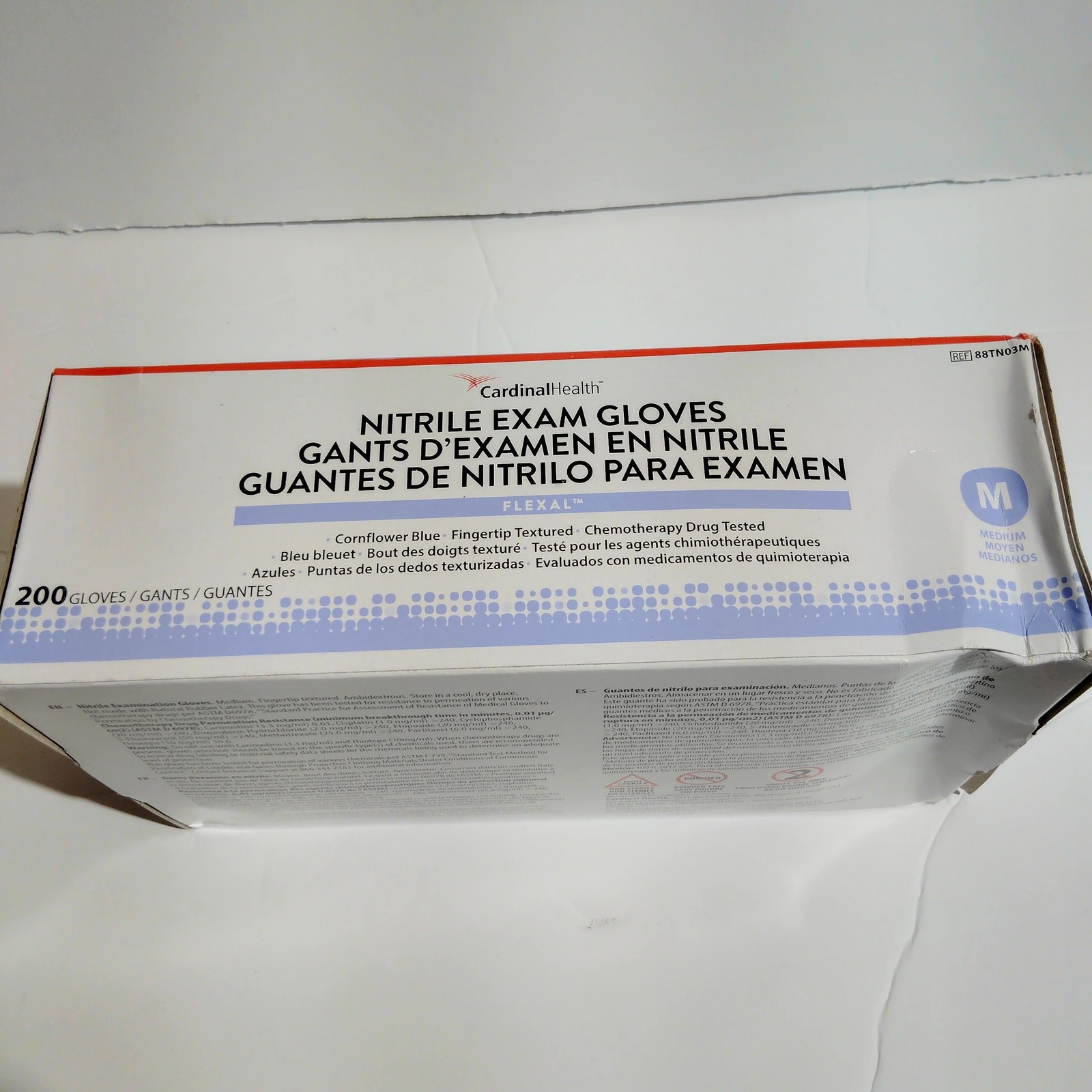 Disposable Nitrile Gloves, M, Non‑Sterile, Powder‑Free, Latex‑Free, 1 Box of 200