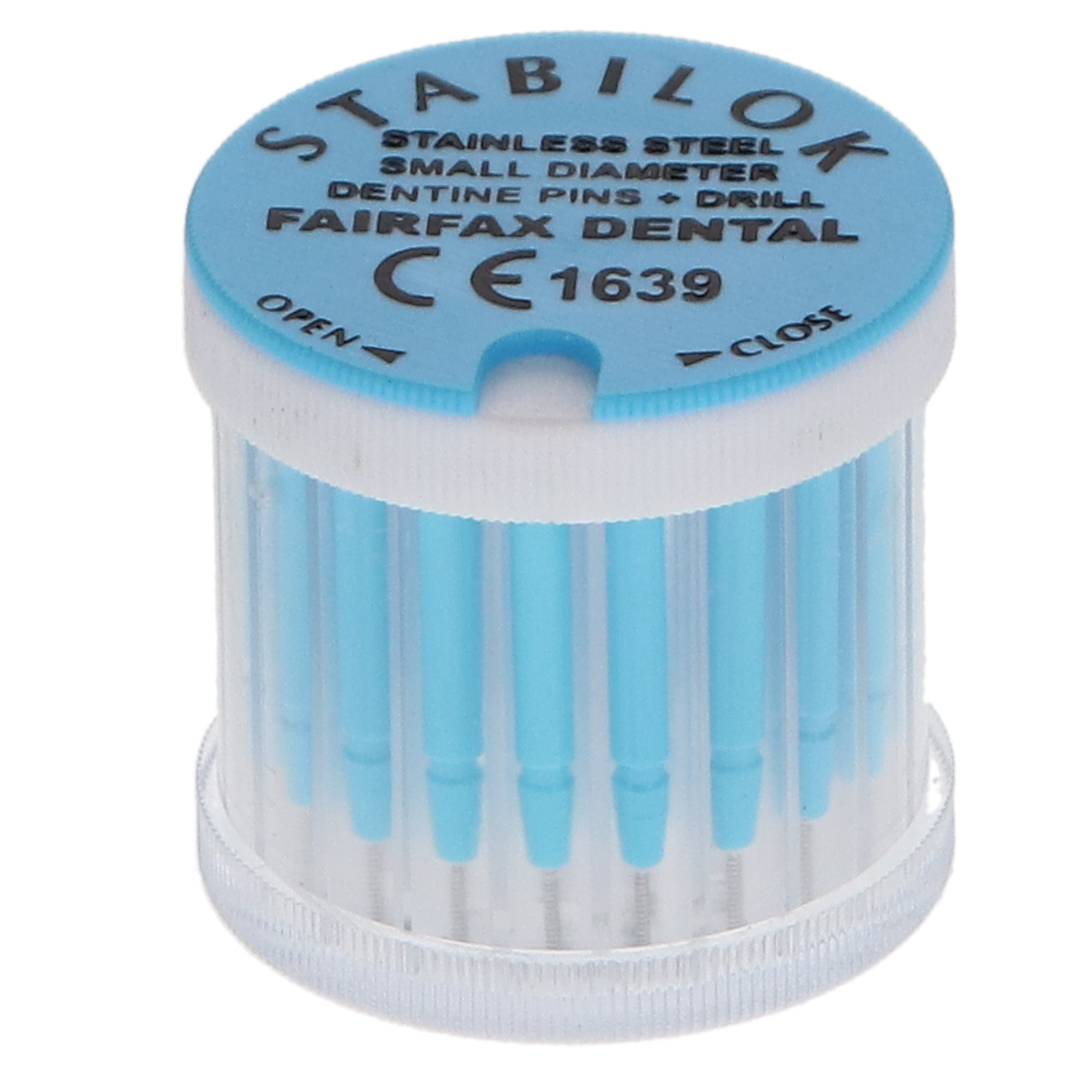 Fairfax Dental 50054 Stabilok Stainless Steel Pins .021″ Blue 20/Pk