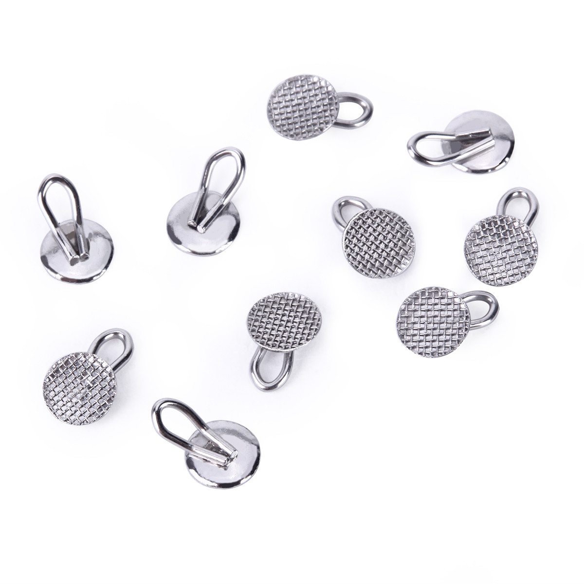AZDental Orthodontic Lingual Buttons Traction Hook Round Mesh Base 10pcs/pack