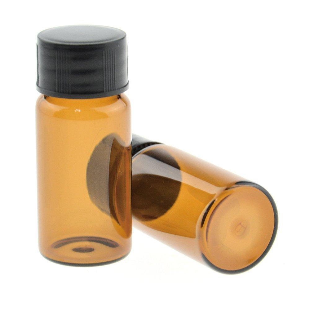 JIUWU 10ml Liquid Sampling Sample 10ml Glass Bottles Vials 0.3 Oz Screw Cap