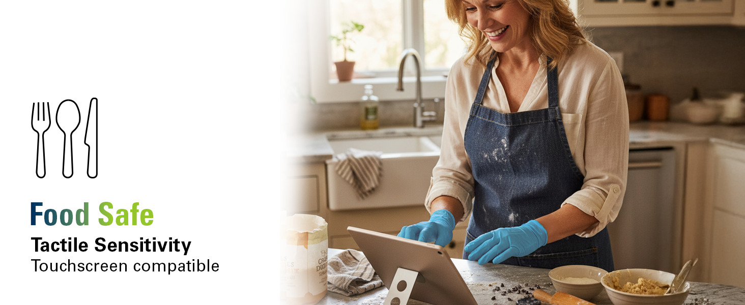 Nitrile Gloves, Food Safe Disposable Gloves Latex Free, Blue Rubber Gloves