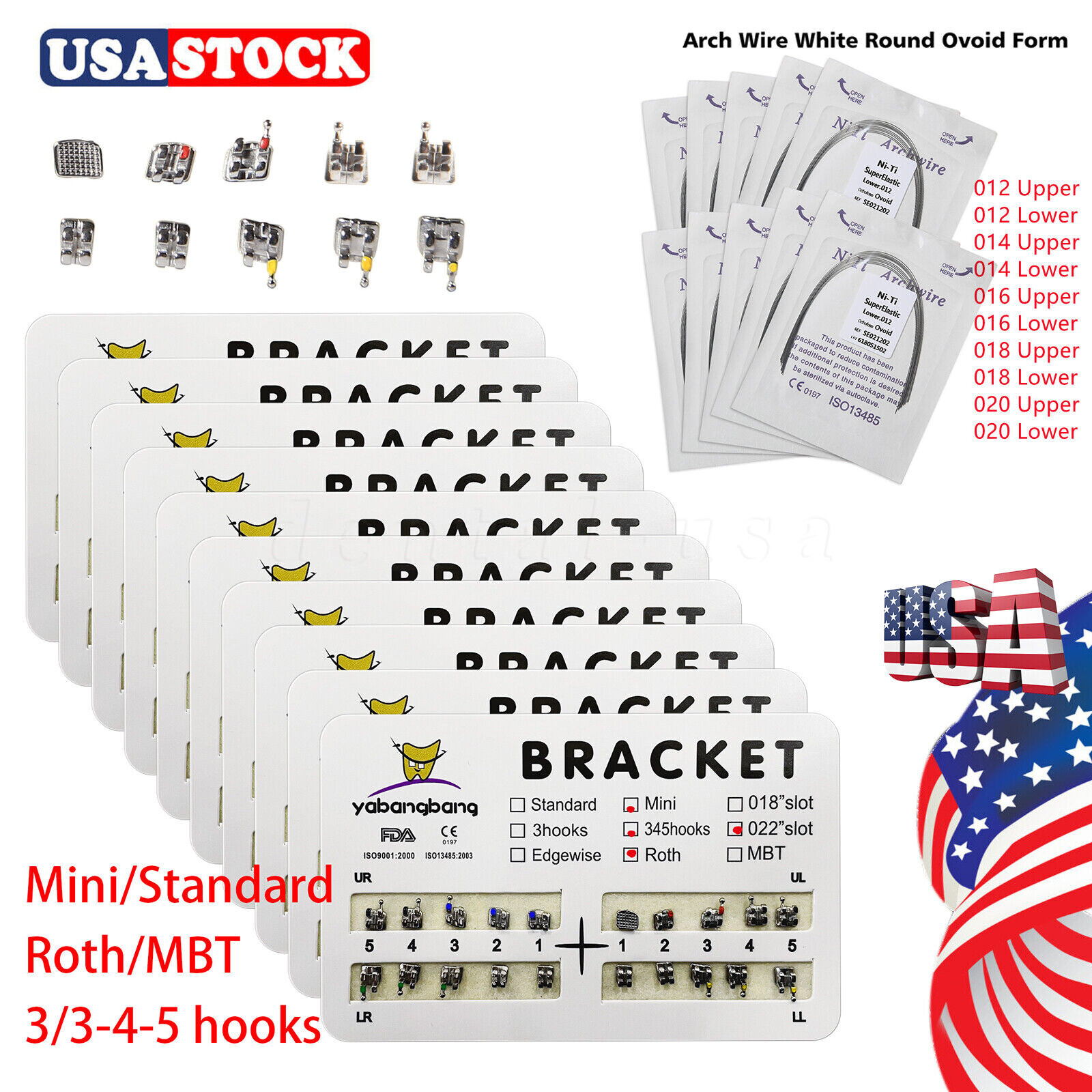 Dental Orthodontics Brackets Braces /Supper Elastic Niti Round Arch Wires OR