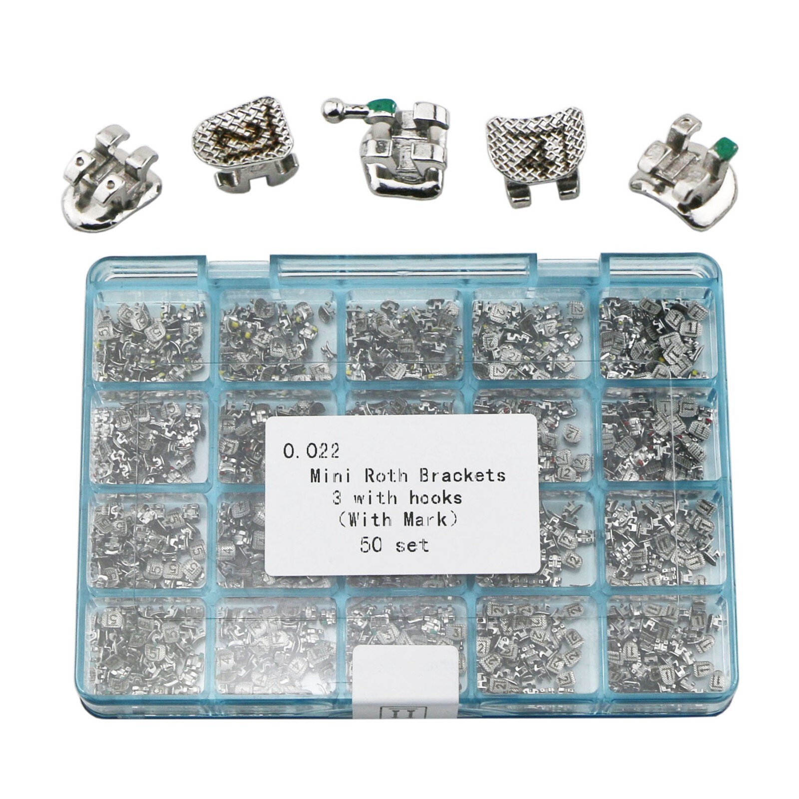 US Dental Ortho Braces Metal/Ceramic Roth/MBT Brackets 018/022 Slot Hooks 345/3