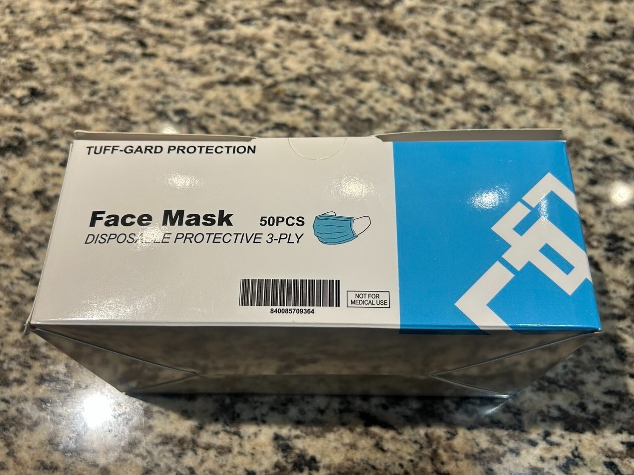 Tuff-Gard 3-Ply Disposable Face Masks 2000PCS. 40 Boxes. Blue Non Medical