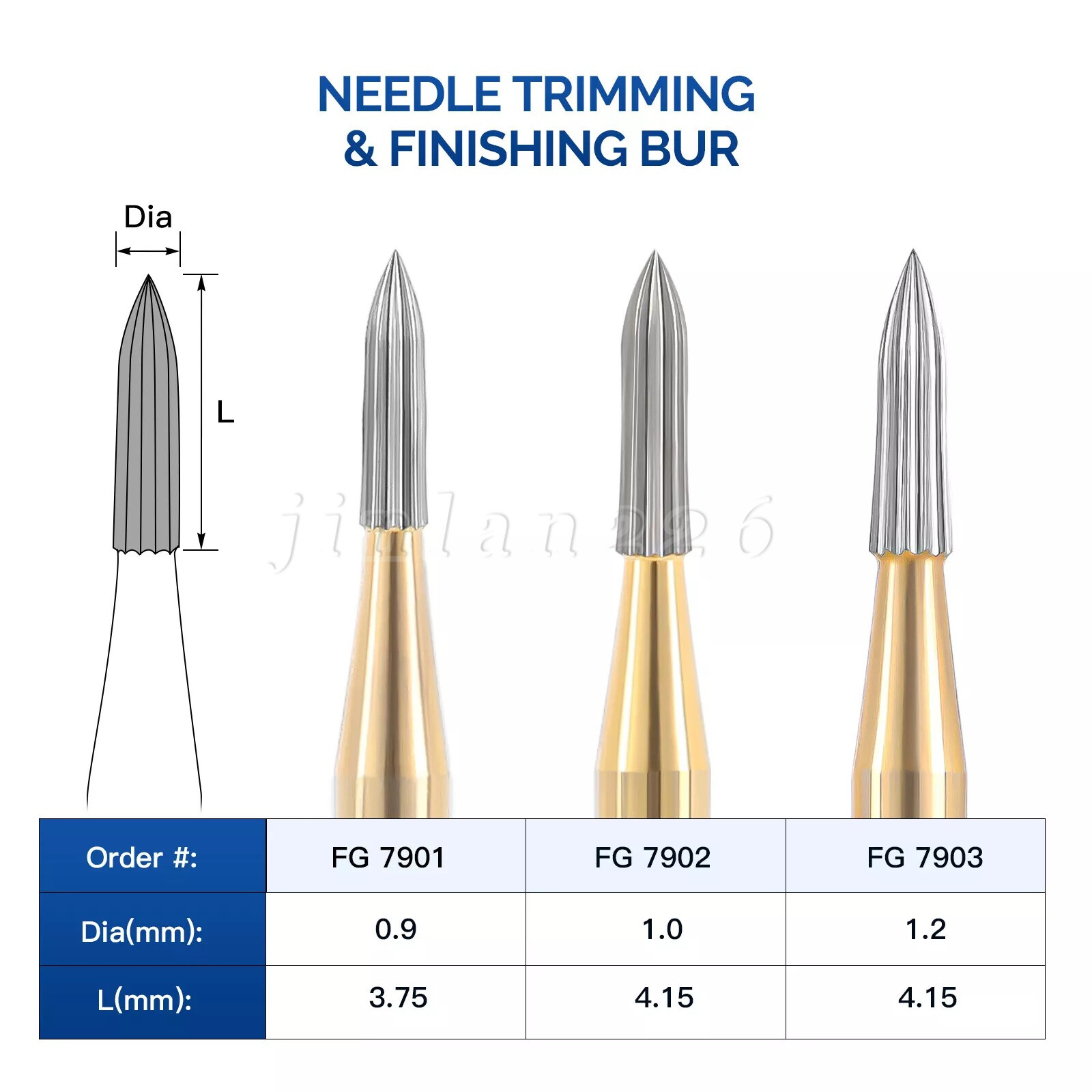 Dental Orthodontic Trimming and Finishing Carbide Burs Need Egg for HP, 5/10PCS