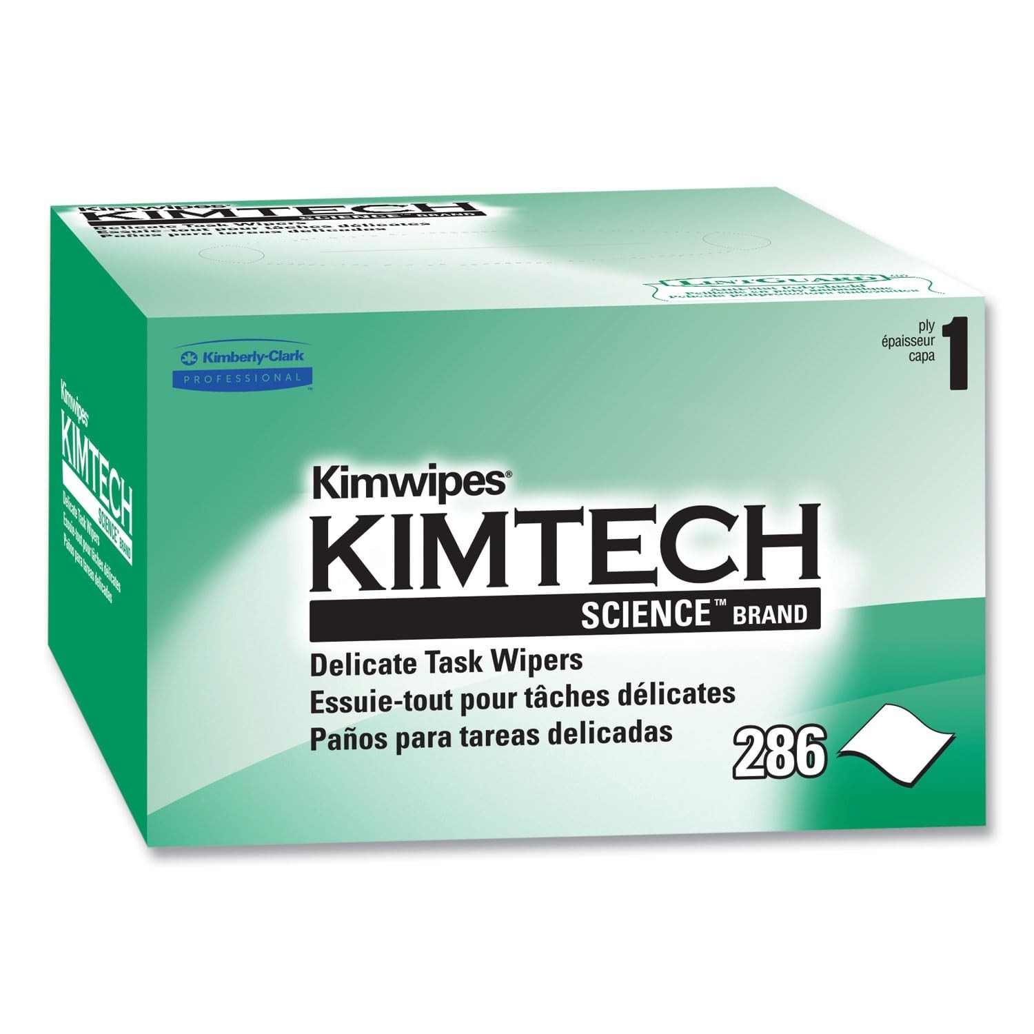 1-Ply Unscented Kimwipes – Light-Duty Wipers for Labs, 286 Efficient Dispensing
